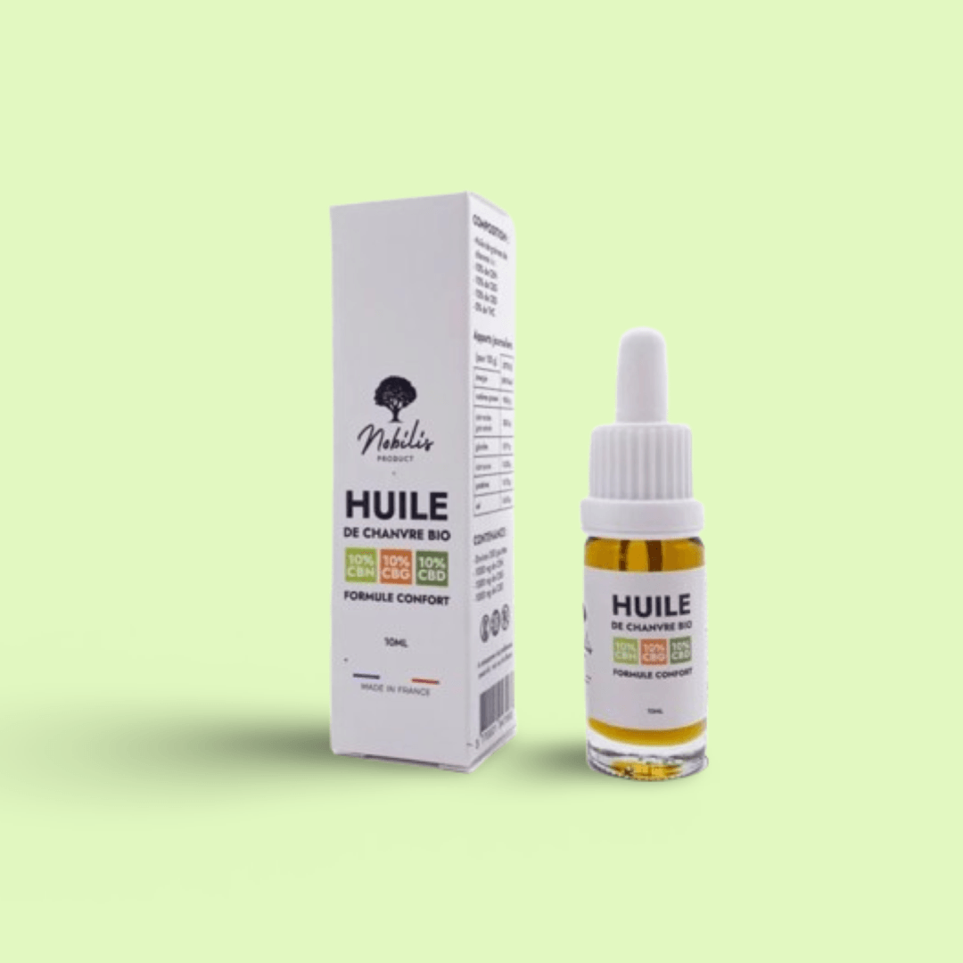 Huile 10% CBD + 10% CBN + 10% CBG Nobilis – Flacon 10ml - Herbe à chat CBD