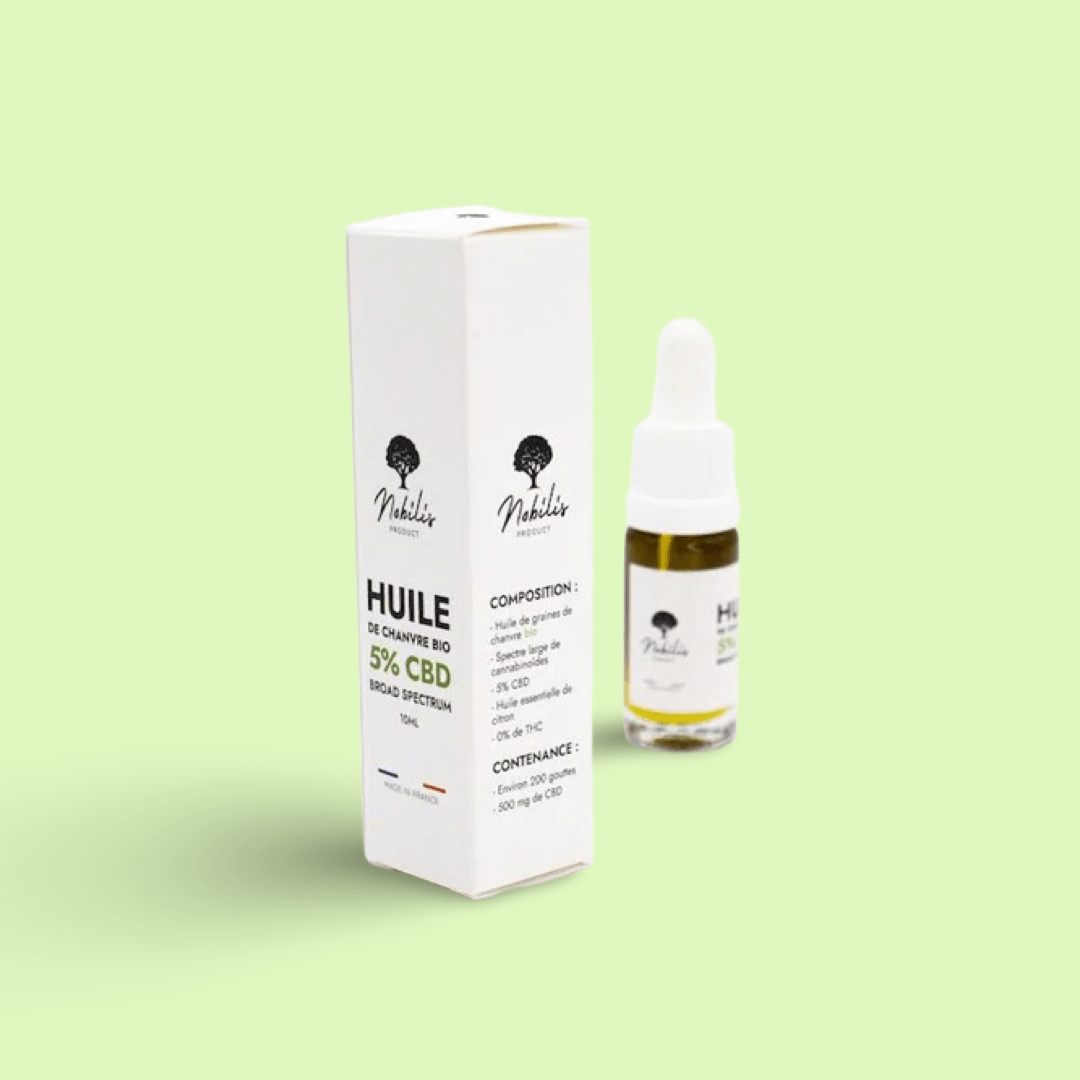 Huile CBD 05% Broad Spectrum Flacon 10 ml Nobilis - Herbe à chat CBD
