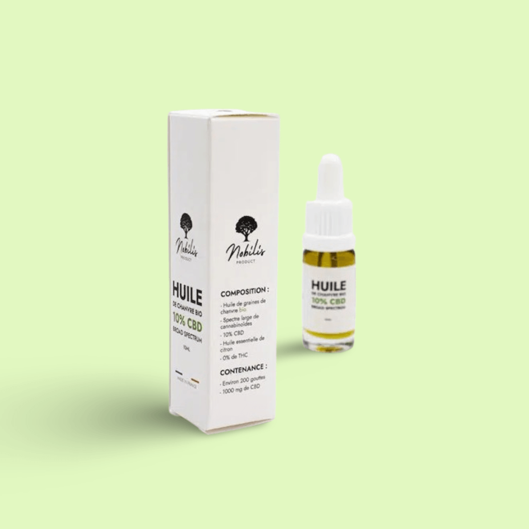 Huile CBD 10% Broad Spectrum Flacon 10 ml Nobilis - Herbe à chat CBD