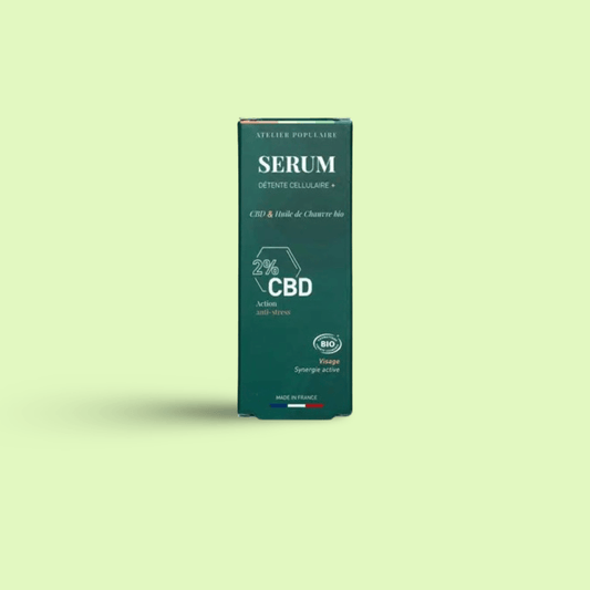 Sérum visage Détente Cellulaire + CBD 30ml – Atelier Populaire - Herbe à chat CBD