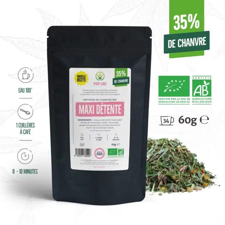 Tisane CBD Bio Maxi Détente 60g - Herbe à chat CBD