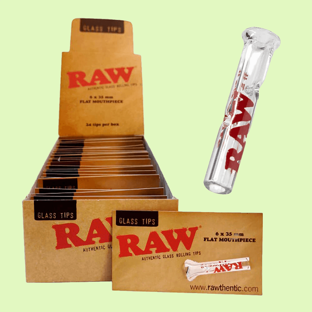 Raw filtre en verre | Flat mouth - Herbe à chat CBD