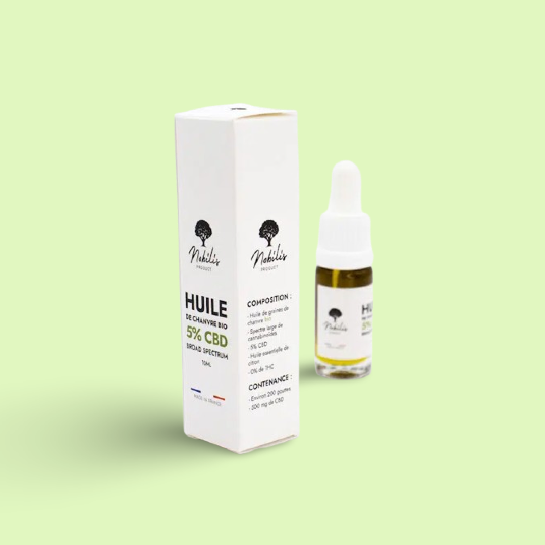 Huile CBD 05% Broad Spectrum Flacon 10 ml Nobilis