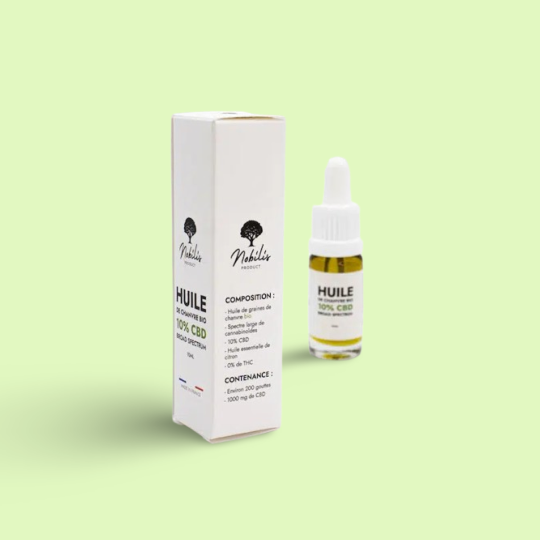 Huile CBD 10% Broad Spectrum Flacon 10 ml Nobilis