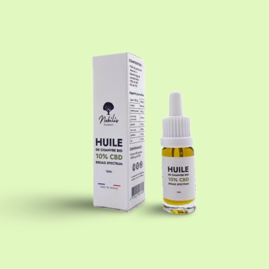 Huile CBD 10% Broad Spectrum Flacon 10 ml Nobilis