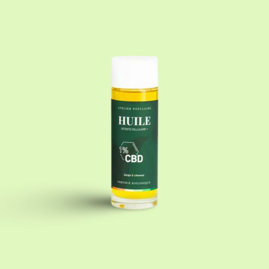 Huile corps & cheveux – CBD 100ml – Atelier Populaire