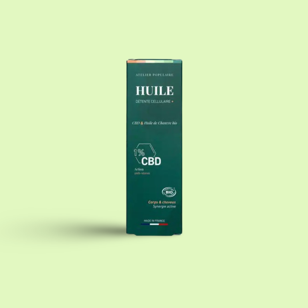 Huile corps & cheveux – CBD 100ml – Atelier Populaire