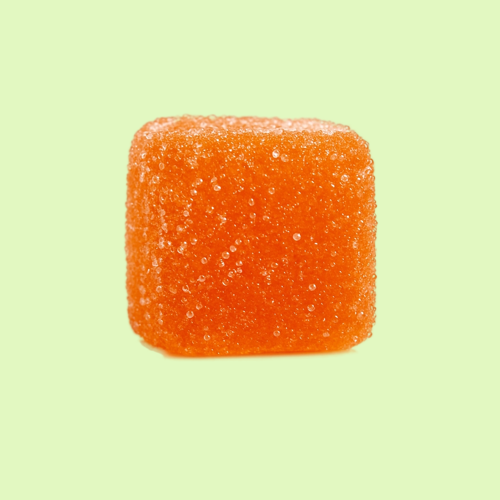 Gummies CBD Mai Tai de Herbe à chat, 20 mg, avec saveur fruitée, présentation de 15 gommes dans un emballage coloré.