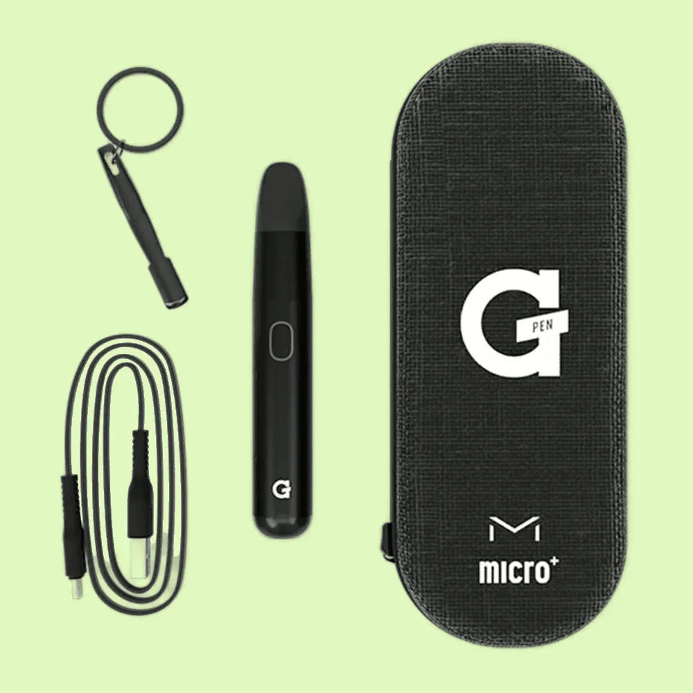Vaporisateur G-Pen Dash Micro de Herbe à chat CBD pour concentrés, avec design compact et poignée ergonomique.