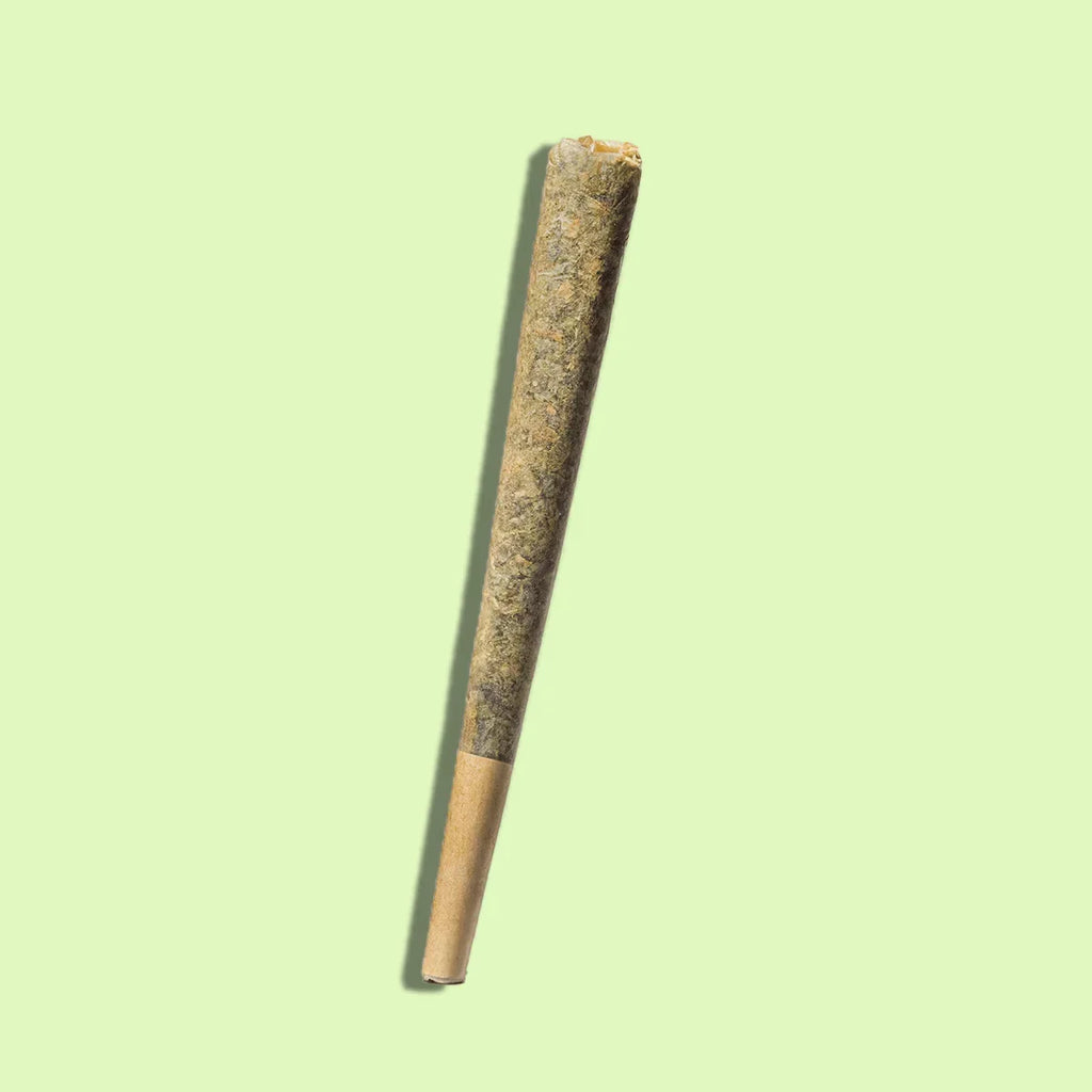 Pré-roll CBD à 100% de fleurs de cannabis, produit naturel de Herbe à Chat CBD, visible dans une main.
