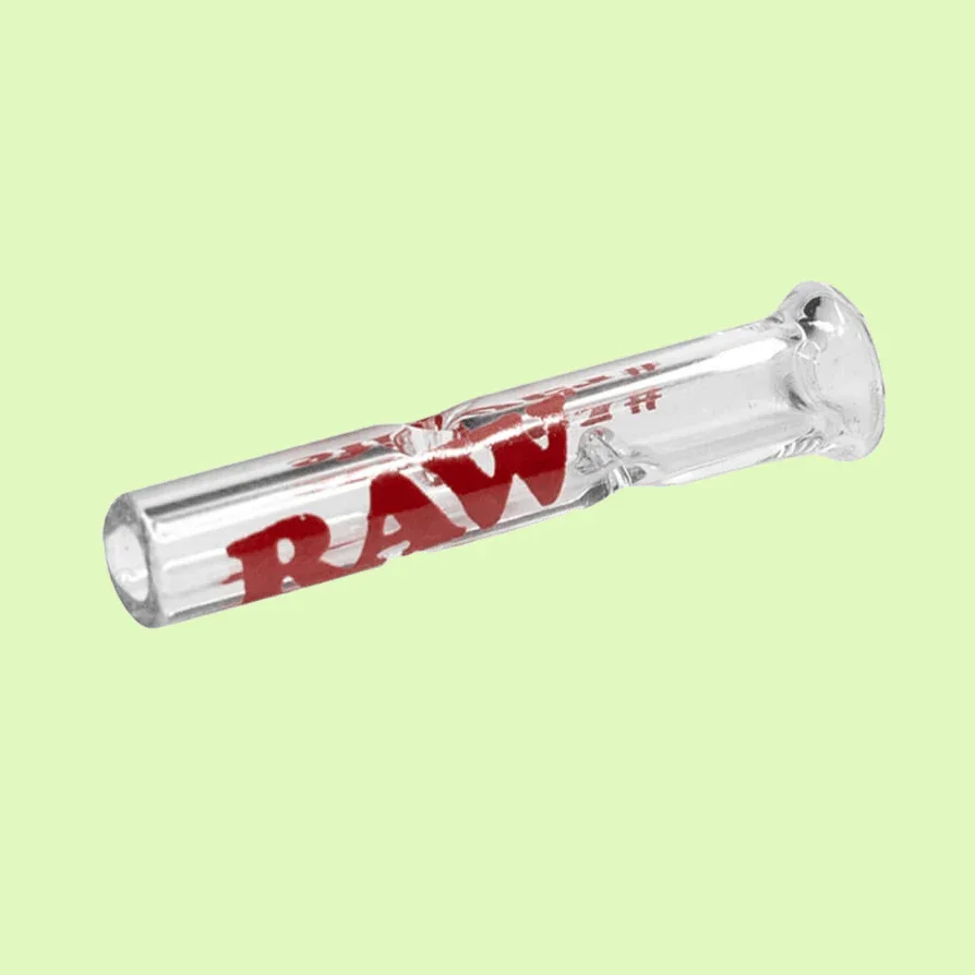 Filtre en verre à bouche plate de Herbe à Chat CBD pour cigarettes, conçu pour une utilisation facile et une filtration efficace.