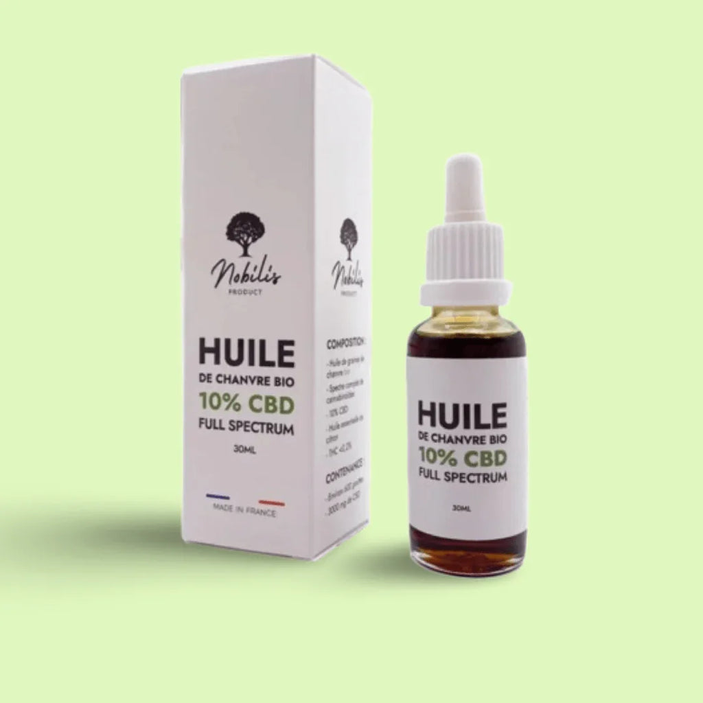 Huile CBD 10% Full Spectrum Herbe à Chat CBD dans flacon de 30 ml, huile naturelle pour bien-être.