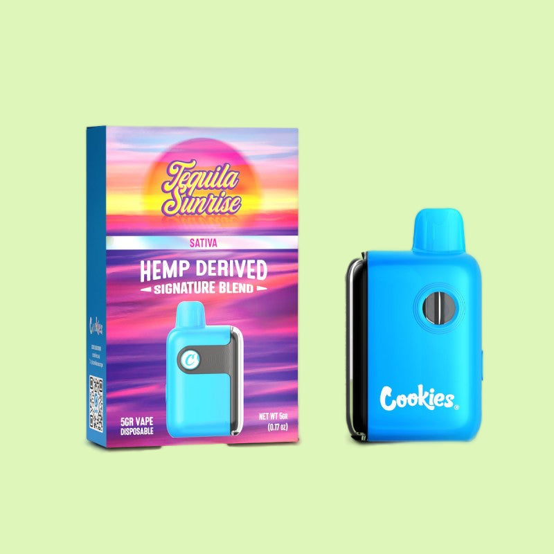 Vape pen Herbe à Chat CBD Tequilla Sunrise Sunrise CBD infusé 5g Cookies, design élégant et portable pour vapotage.