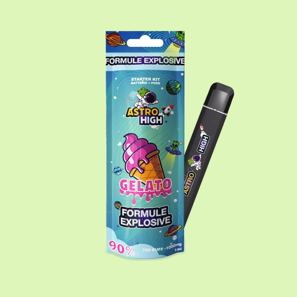 Ensemble de démarrage pour vapoteuse Herbe à chat CBD, kit Vape Pen Gelato 90% CBC, design compact et portable.