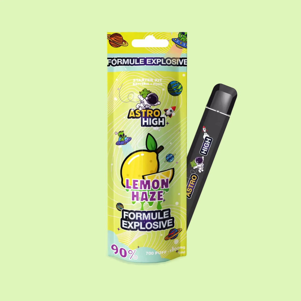 Vape Pen Starter Kit - Lemon Haze 90% CBC - Astro High